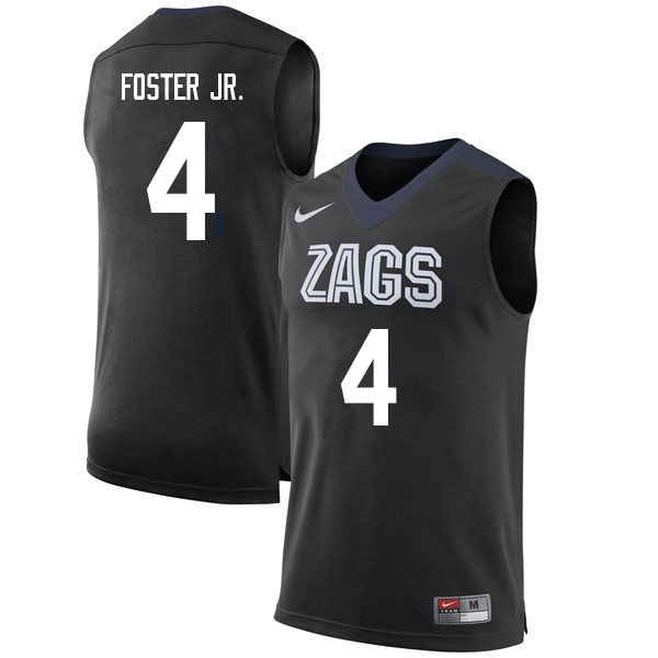 Men Gonzaga Bulldogs #4 Greg Foster Jr. College Basketball Jerseys Sale-Black